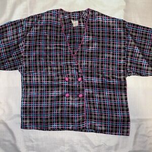 Miss Dior Lingerie 2 Piece Pajamas Pink Black Gray Vintage Satin Paris Christian